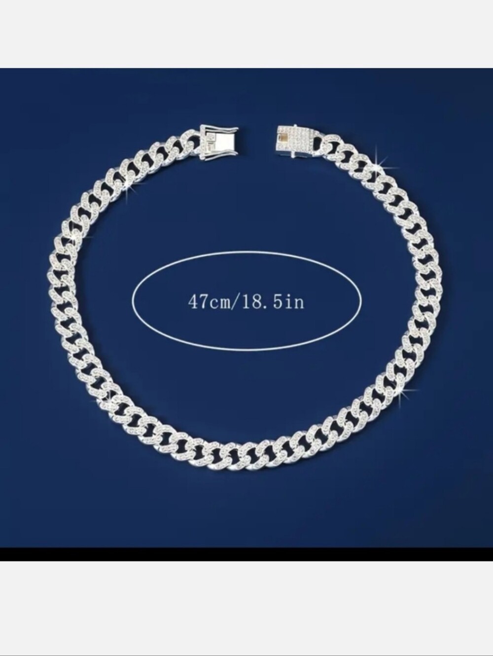 925 Sterling Silver Cuban Link Chain Womens Necklace - Picture 4 of 4